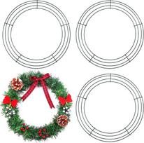 QISF vielos vainiko rėmelis 16 colių metalinis kalėdinis vainikas žiedas amatų vainiko bazė Kalėdų padėkos dienos Helovino vestuvių vainiko rėmelis vainiko gaminimo reikmenys 4 pakuotė