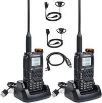 QUANSHENG UV-K5 radijo stotis 5W Walkie Talkie ilgo nuotolio įkraunama rankinė radijo stotis suaugusiems Policijos radijo stotis su FM, NOAA, C tipo įkrova, 200 kanalų (UV-K5-2 su D01CK-2 ir kabeliu)