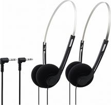 Retro ausinės per ausis, mini stereofoninės laidinės ausinės, Hi-Fi stereofoninės ausinės, 80-ųjų 90-ųjų derliaus laidinės ausinės, 2 pakuotės juodos spalvos