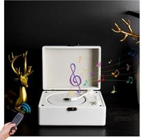 Retro CD grotuvas su "Bluetooth", skirtas namų apdailai, įkraunamas nešiojamasis grotuvas su nuotolinio valdymo pultu, garsiakalbiu ir "HiFi" kokybe namams ir biurui, baltas