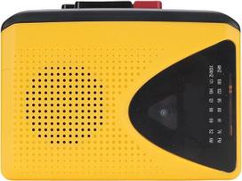 Retro kasečių grotuvas su AM FM radiju, "Bluetooth" ir įrašymo funkcija, nešiojamas kasečių grotuvas namams, kelionėms, dovanoms, juoda ir geltona spalvos
