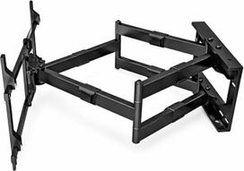 RO&CO MULTIBRACKETS Universalus ilgo nuotolio dvigubas BLK televizoriaus sieninis laikiklis su šarnyrine ranka iki 91,0 cm sieninis laikiklis, skirtas 50-80 colių televizoriams, juoda apdaila