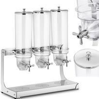 Royal Catering Ryžių saldainių dribsnių dozatorius skaidrus trigubas 10,5 l
