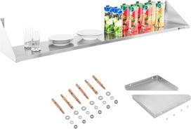 Royal Catering Sieninė pakabinama nerūdijančio plieno lentyna vienguba 180 cm