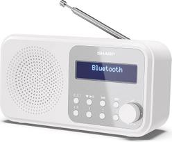 SHARP DR-P420(WH) Nešiojamasis DAB+ radijas su "Bluetooth 5.0", DAB+/FM, maitinamas iš USB arba akumuliatoriaus, dvigubas žadintuvas, 40 stočių atmintis, ausinių lizdas - skaitmeninis radijo imtuvas "Tokyo Digital Radio Snowy White