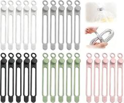 Silikoninis kabelių segtuvas, lankstūs kabelių segtukai ir juostelių tvarkyklė, skirti laidelėms, USB, kompiuterio kabeliui, kompiuteriniam kabeliui, rankiniam spausdintuvui (5 spalvų)