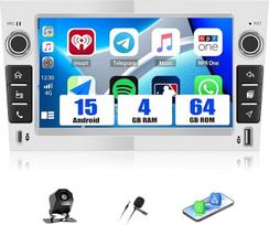 SIXWIN 4+64G "Android 15" automobilinis radijas "Opel Corsa d/Astra h/Zafira b/Meriva" su "Carplay"/"Android Car"/"Mirrorlink", 7 colių HD ekranas su GPS "WiFi", "Bluetooth", FM/RDS, EQ, C tipo USB + atbulinės eigos kamera (sidabrinė)