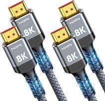 SNOWKIDS HDMI 2.1 kabelis 8K 3 m (2 vnt.), 2.1 48Gbps didelės spartos 8K@60 Hz HDMI kabelis, 4K@120 Hz 7680P, skirtas PS5 konsolei, DTS: X, HDCP 2.2 ir 2.3, HDR 10, eARC, suderinamas su HDTV