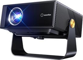 SOOMFON išmanusis projektorius 4K namų kinui - nedidelis projektorius mobiliajam telefonui Automatinis fokusavimas ir geometrijos korekcija, mini projektorius su "WiFi" ir "Bluetooth" su "Fire Stick" / išmaniuoju telefonu / PS5 / namų kinu / lauko kinu