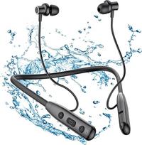 SOPPY "Bluetooth 5.3" ausinės Sportas ausinėse Belaidės sportinės ausinės Magnetinės ausinės su mikrofonu/IPX6 vandeniui atsparios/30 valandų žaidimo trukmė/triukšmo mažinimas, juodos spalvos
