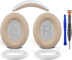 SOULWIT "Bose SoundLink Around-Ear II" (Sound Link AE2/Modelis BA2) ausinių per ausis atsarginis rinkinys, ausų pagalvėlės + galvos juosta + apsauginis dėklas su silikoniniu paminkštinimu