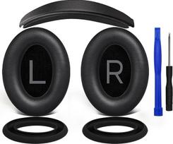 SOULWIT ausų pagalvėlės + galvos juosta + silikoninis ausų pagalvėlių apsauginis dangtelis, "Bose QuietComfort 45" (QC45)/"QuietComfort SE" (QC SE)/"QuietComfort SE" (QC SE)/"Quiet Comfort" belaidžių ausinių per ausis keitimo rinkinys