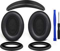 SOULWIT ausų pagalvėlės + galvos juosta galvos juosta galvos juosta + silikoninės ausų pagalvėlės apsauginiai dangteliai, atsarginių priedų rinkinys "Bose QuietComfort 15" (QC15)/"QuietComfort 2" (QC 2) ausinėms per ausis