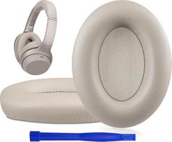 SOULWIT baltyminės odos pakaitinės ausinių pagalvėlės "Sony WH-1000XM3" (WH1000XM3) ausinėms, pakaitinės pagalvėlės su minkšta baltymine oda, triukšmą izoliuojančiomis atminties putomis