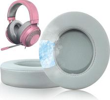 SOULWIT® Profesionalūs pakaitiniai ausinių įdėklai Razer Kraken Pro V2, 7.1 V2, Stormtrooper ausinėms (pilkos spalvos, aušinimo gelis)