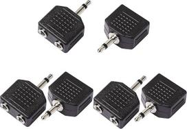 sourcingmap 6 vnt. 3,5 mm mono garso jungtis į 2 prievadų 3,5 mm lizdo skirstytuvų adapterius