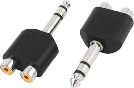 sourcingmap® 2 x dvigubo RCA moteriško lizdo su 6,5 mm vyrišku adapteriu Stereo garso jungtis juoda