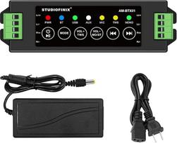 STUODIOFINIX 4 kanalų mini "Bluetooth" stiprintuvas 120 W, skirtas pasyviesiems garsiakalbiams su TWS, AUX, MIC, USB, keičiamoji dalis, tinkama sieniniam/stropiniam/kabiniam/poliniam garsiakalbiui