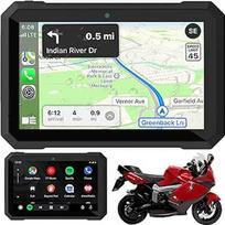 Sunweyer Motociklas Carplay ir Android Automobilis Nešiojamas belaidis GPS navigacija 7 colių IPX7 vandeniui atsparus jutiklinis ekranas 5G Dual Bluetooth