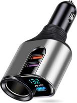 Super PD30W automobilinis įkroviklis Cigarečių žiebtuvėlio daliklis USB automobilinis adapteris 12V 24V daliklis 127W USB C automobilinis įkroviklis, suderinamas su "iPhone 14/13 Pro Max/12/11/XR", "iPad", planšetiniu kompiuteriu GPS prietaisų kamera
