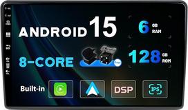SXAUTO - 6G + 128G - Android 15 IPS automobilinis radijas Fiat Ducato/Citroen Jumper/Peugeot Boxer Radijo GPS navigacija - Carplay/Android Car/DSP - Kamera + MIC - DAB vairo valdymas WiFi - 2 DIN 9 colių