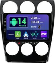 SXAUTO Android 14 automobilinis radijas "Mazda 6 Atenza" (2002-2014 m.) GPS navigacijos radijas - įmontuota "CarPlay Android Car" - LED kamera - 2G + 32G - valdymas vairu DAB AHD DSP WiFi - 2 DIN IPS 9 colių