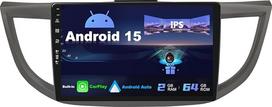SXAUTO Android 15 IPS automobilinis radijo imtuvas Honda CRV (2012-2016) - Įmontuotas CarPlay / Android Car - Nemokama atbulinės eigos kamera - 2G + 64G - Valdymas vairu DAB Fast Boot WiFi DSP - 2 DIN 10,1 colių