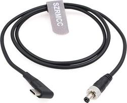 SZRMCC 12V PD C tipo USB C į dešiniojo kampo fiksavimo DC 2.1 2.5 trigerio maitinimo kabelis, skirtas "Atomos" akumuliatoriaus eliminatoriui "Shinobi 7 Shogun Connect" vaizdo įrenginiams "Pix-E7 E5" monitoriui (1 m)
