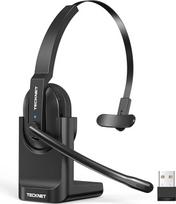 TECKNET V5.2 "Bluetooth" ausinės su mikrofonu, belaidės ausinės su įkrovimo stotele, MIC ENC triukšmo slopinimo ausinės kompiuteriui, USB raktas, belaidės ausinės sunkvežimių vairuotojams, skambučių centrams ir biurams - 60+
