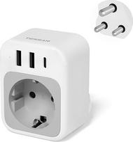 TESSAN Pietų Afrikos lizdas, kelioninis adapteris Pietų Afrikoje su USB C, kelioninis Namibijos kištuko adapteris M tipo, 2500 W galios adapteris Namibijai, Botsvanai, Indijai, Nepaliui, Mozambikui, Lesotui, Svazilandui