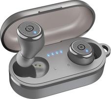 TOZO T10 ausinės Belaidės "Bluetooth 5.3" ausinės su belaidžiu įkrovimo dėklu, 55 valandų atkūrimas, programėlių valdymas, IPX8 atsparumas vandeniui, gilūs bosai, ENC triukšmo slopinimo ausinės - pilkos spalvos