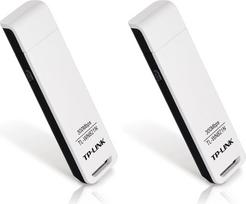 TP-Link TL-WN821N WLAN USB adapteris (iki 300Mbps, WPS, palaiko Windows 10/8.x/7/XP/Mac OS 10.9~10.13), baltas (2 vnt.)