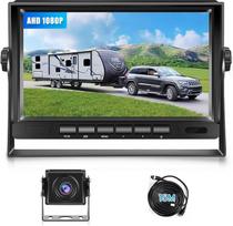 Transporto priemonės RV atbulinės eigos kamera AHD 1080P, 7 colių LCD monitorius ir rinkinys, galinė kamera su 15,0 m kabeliu, IP69 naktinio matymo, atspari vandeniui, tinka nameliams ant ratų, sunkvežimiams