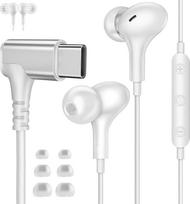 USB C 90° ausinės "Samsung A36 A56 A35 A55 A54 A17 Galaxy S25 5G", "In-Ear" ausinės su kabeliu ir mikrofonu HiFi stereofoninės C tipo ausinės USB C jungtis "Pixel 10 9a" "iPad" "iPhone 17 Pro 16" POCO X7