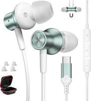 USB C ausinės "Google Pixel 9 Pro 8a 8 7a 6a", magnetinės USB C ausinės Laidinės C tipo ausinės su mikrofonu "iPhone 16 15 Pro Max" "Samsung S25 Ultra A55 A16 A35 S24 Ultra