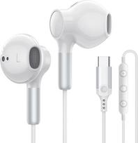 USB C ausinės iPhone 16 15 USB C ausinės su mikrofonu ir garsumo valdymu Laidinės C tipo ausinės iPhone 16 15 Pro Max iPad Pro/Air 5 4/Mini 6/iPad 10, Pixel 8 7, Samsung Galaxy