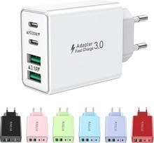 USB C įkroviklis, 4 prievadų USB kištukinis greitasis įkroviklis, daugkartinis maitinimo šaltinis USBC greitasis įkroviklis PD maitinimo adapteris įkrovimo kištukas USB greitasis įkrovimas iPhone 16 15 14 14 13 12 11 Pro Max, iPad, Samsung, mobiliesiems t