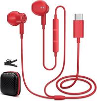 USB C Kopfhörer für Pour xiaomi Poco X8 Pro REDMI Note 15 Pro+ 17 Ultra/Galaxy S26 Ultra, Magnetinė ausinė Typ C Ohrhörer Anschluss mit Kabel und Mikrofon für Honor 600 Lite x8d Magic8 400 Smart, Rot