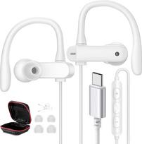 USB C Kopfhörer für Samsung A54 A34 Galaxy A55 A36, In Ear Typ C Headset USB C Anschluss Ohrhörer mit ENC Mikrofon Kabel mit Ohrbügel für iPhone 16 17 5G Pixel 9a 10 Pro Poco X7 für Laufen, Gym, Fitness