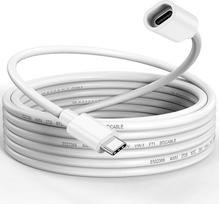 USB C prailginimo kabelis, skirtas žiedinei saulės kolektorių kamerai Baltas vandeniui atsparus USB C tipo vyriškos ir moteriškos lyties prailginimo kabelis įkroviklis 45W, skirtas žiedinei saulės kolektorių apsaugos kamerai Mag-Safe įkroviklis