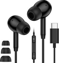 USB C laidinės ausinės iPhone 17 16 Pro Max 16e 16 Plus 15 Pro, USB C ausinės su mikrofonu, skirtos Samsung Galaxy S25 Ultra S24 S23 FE A16 A17 5G A26 A35 A36 A55 A56