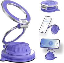 Vakuuminis magnetinis mobiliojo telefono laikiklis automobilyje, skirtas "Magsafe" laikikliui automobilyje, stiprus siurbimo puodelis, magnetas visiems mobiliesiems telefonams, pasukamas 360° kampu, reguliuojamas sukimo užraktas (violetinis)