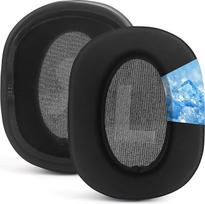 Vėsinančios gelinės ausų pagalvėlės Pakaitinės ausų pagalvėlės, suderinamos su "Logitech G Pro/G Pro X" žaidimų ausinėmis, patogios atminties putų ausų pagalvėlės, pakaitinės ausinių ausinės, remonto dalys, juodos spalvos