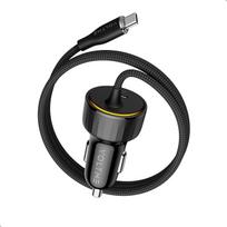 VOLTME USB-C cigarečių žiebtuvėlio adapteris, 60 W 2 prievadų greitasis automobilinis įkroviklis su 1,2 m ilgio USB-C kabeliu, 12 V automobilinis priedas, suderinamas su iPhone 17 Pro Max 16 15 Samsung Galaxy S25 S24 Huawei, GPS ir kt.