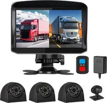VSYSTO 4CH HD 1080P automobilinė kamera, 7,0 colių monitorius, galinio vaizdo kamera, priekinis galinis šoninis vaizdas, keturgubas padalytas ekranas su GPS infraraudonųjų spindulių naktinio matymo objektyvu sunkvežimiams ir kemperiams