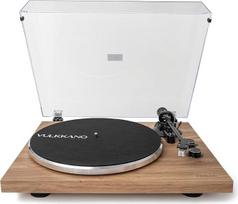 VULKKANO TD10 patefonas su preciziška garsiakalbio rankena, integruotu Phono/Line ekvalaizeriu ir elegantišku dizainu, suderinamas su 33 ir 45 RPM plokštelių įrašais