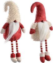 WeRChristmas Sėdintis Kalėdų Senelis su karoliukais ant kojų, 38 cm - raudonos/baltos spalvos, 2 vnt.
