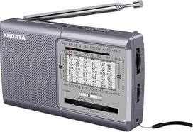 XHDATA D219 FM/AM radijo imtuvas, veikiantis akumuliatoriumi, pasaulinis mini radijo imtuvas, trumpųjų bangų radijo imtuvas, skirtas namų ūkiui, lauko stovyklavimui, žygiams, nešiojamas radijo imtuvas, pilkos spalvos