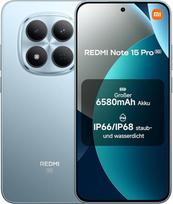 XIAOMI Redmi Note 15 Pro 5G išmanusis telefonas (12 + 512GB) - 6580 mAh baterija, IP66/IP68 apsauga nuo dulkių ir vandens, 200 MP fotoaparatas, 6,83 colių AMOLED ekranas, ledyno mėlyna