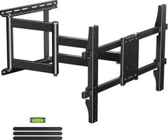XINLEI Vollbewegliche TV-Wandhalterung für die meisten 81,3-190,5 cm (32-75 Zoll) flachen, gebogenen Fernsehern, Wandhalterung mit zwei Gelenkarmen, neigbar, waagerecht, max. VESA 600 × 400 mm, hält